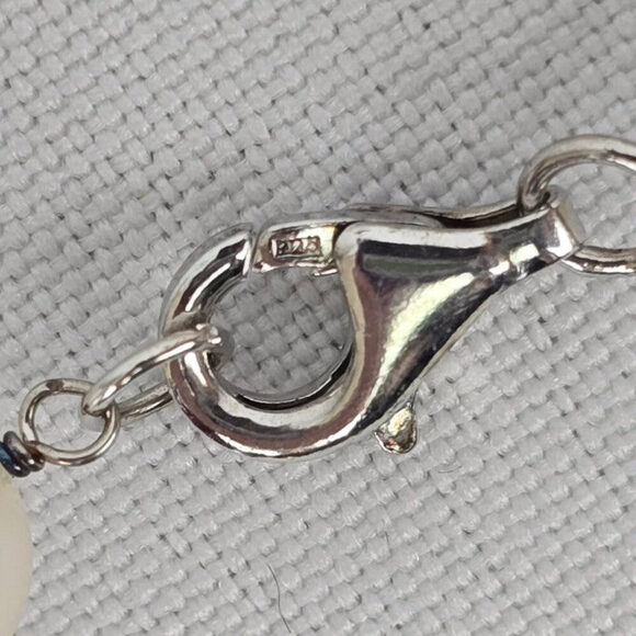 Peoples Pearl & 925 Sterling Silver Necklace Bracelet & Earring Set - Picture 5 of 14